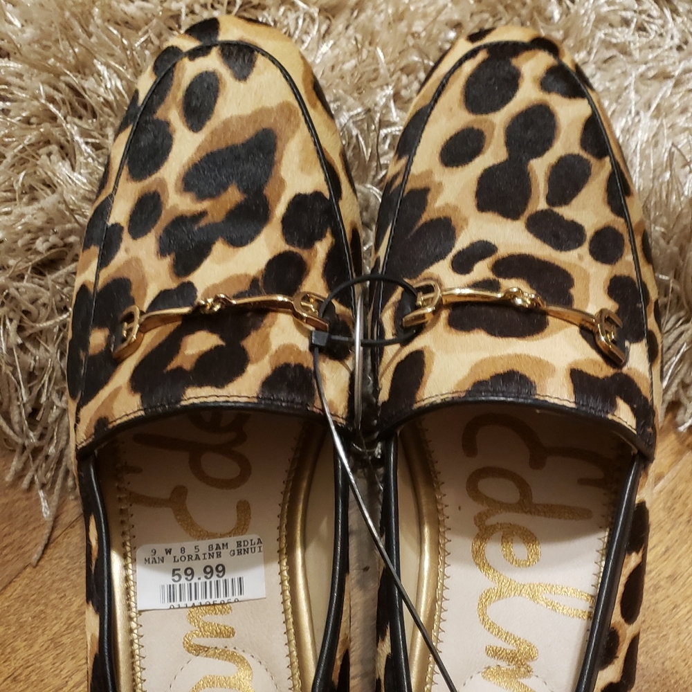 Brand NEW Sam Edelman 8.5M Leopard - Real Fur Dyed Cow Hair
